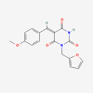 molecular formula C17H14N2O5 B5713227 1-(2-furylmethyl)-5-(4-methoxybenzylidene)-2,4,6(1H,3H,5H)-pyrimidinetrione 