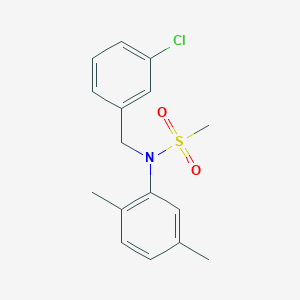 molecular formula C16H18ClNO2S B5713262 N-(3-chlorobenzyl)-N-(2,5-dimethylphenyl)methanesulfonamide 
