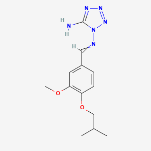 molecular formula C13H18N6O2 B5713319 N~1~-(4-isobutoxy-3-methoxybenzylidene)-1H-tetrazole-1,5-diamine 