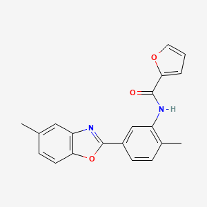 molecular formula C20H16N2O3 B5713322 N-[2-methyl-5-(5-methyl-1,3-benzoxazol-2-yl)phenyl]-2-furamide 