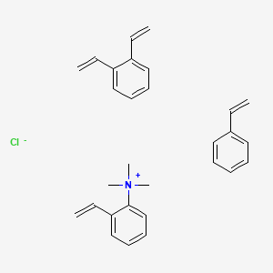 molecular formula C29H34ClN B571336 1,2-Bis(ethenyl)benzene;(2-ethenylphenyl)-trimethylazanium;styrene;chloride CAS No. 122560-63-8