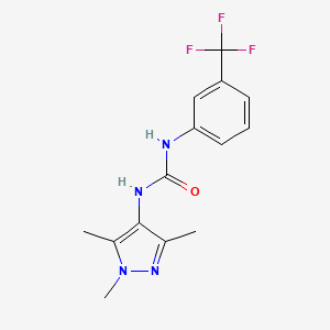 molecular formula C14H15F3N4O B5713424 N-[3-(trifluoromethyl)phenyl]-N'-(1,3,5-trimethyl-1H-pyrazol-4-yl)urea 