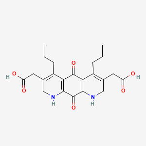 molecular formula C22H26N2O6 B571344 2-[3-(Carboxymethyl)-5,10-dioxo-4,6-dipropyl-1,2,8,9-tetrahydropyrido[3,2-g]quinolin-7-yl]acetic acid CAS No. 119623-76-6