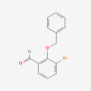molecular formula C14H11BrO2 B571347 2-(Benzyloxy)-3-bromobenzaldehyde CAS No. 120980-85-0