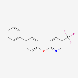 molecular formula C18H12F3NO B5713514 2-(4-biphenylyloxy)-5-(trifluoromethyl)pyridine 