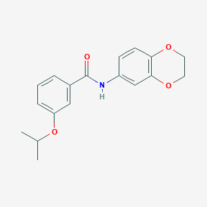 molecular formula C18H19NO4 B5713525 N-(2,3-dihydro-1,4-benzodioxin-6-yl)-3-isopropoxybenzamide 