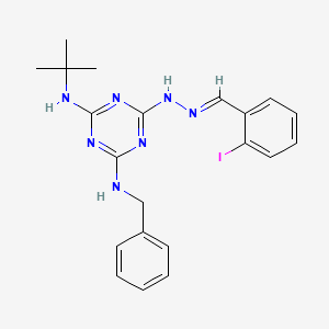 2-iodobenzaldehyde [4-(benzylamino)-6-(tert-butylamino)-1,3,5-triazin-2-yl]hydrazone