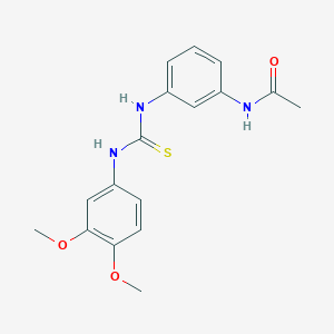 molecular formula C17H19N3O3S B5713588 N-[3-({[(3,4-dimethoxyphenyl)amino]carbonothioyl}amino)phenyl]acetamide 