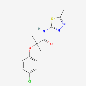 molecular formula C13H14ClN3O2S B5713594 2-(4-chlorophenoxy)-2-methyl-N-(5-methyl-1,3,4-thiadiazol-2-yl)propanamide 
