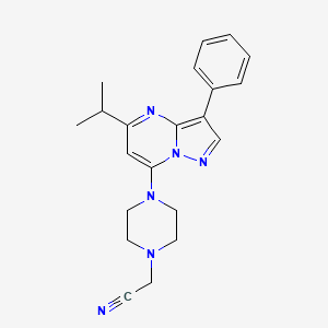 molecular formula C21H24N6 B5713625 [4-(5-isopropyl-3-phenylpyrazolo[1,5-a]pyrimidin-7-yl)-1-piperazinyl]acetonitrile 