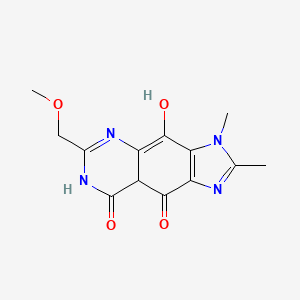 molecular formula C13H14N4O4 B571365 4,9-Dihydroxy-6-(methoxymethyl)-2,3-dimethyl-3,5-dihydro-8H-imidazo[4,5-g]quinazolin-8-one CAS No. 121732-24-9