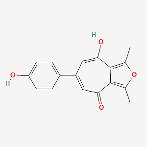 molecular formula C17H14O4 B5713651 8-hydroxy-6-(4-hydroxyphenyl)-1,3-dimethyl-4H-cyclohepta[c]furan-4-one 