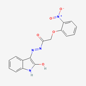 molecular formula C16H12N4O5 B5713679 2-(2-nitrophenoxy)-N'-(2-oxo-1,2-dihydro-3H-indol-3-ylidene)acetohydrazide 
