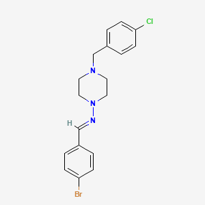 molecular formula C18H19BrClN3 B5713687 N-(4-bromobenzylidene)-4-(4-chlorobenzyl)-1-piperazinamine 