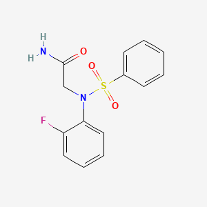 molecular formula C14H13FN2O3S B5713710 N~2~-(2-fluorophenyl)-N~2~-(phenylsulfonyl)glycinamide 
