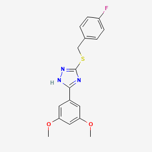 molecular formula C17H16FN3O2S B5713734 3-(3,5-dimethoxyphenyl)-5-[(4-fluorobenzyl)thio]-4H-1,2,4-triazole 