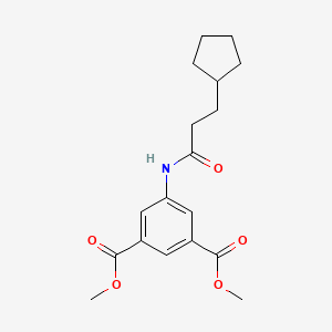 molecular formula C18H23NO5 B5713742 dimethyl 5-[(3-cyclopentylpropanoyl)amino]isophthalate 