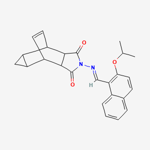 molecular formula C25H24N2O3 B5713794 4-{[(2-isopropoxy-1-naphthyl)methylene]amino}-4-azatetracyclo[5.3.2.0~2,6~.0~8,10~]dodec-11-ene-3,5-dione 