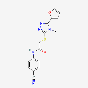 molecular formula C16H13N5O2S B5713817 N-(4-cyanophenyl)-2-{[5-(2-furyl)-4-methyl-4H-1,2,4-triazol-3-yl]thio}acetamide 