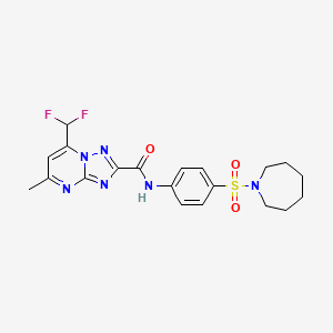 molecular formula C20H22F2N6O3S B5713828 N-[4-(1-azepanylsulfonyl)phenyl]-7-(difluoromethyl)-5-methyl[1,2,4]triazolo[1,5-a]pyrimidine-2-carboxamide 