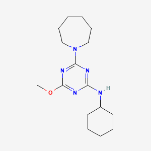 molecular formula C16H27N5O B5713834 4-(1-azepanyl)-N-cyclohexyl-6-methoxy-1,3,5-triazin-2-amine 