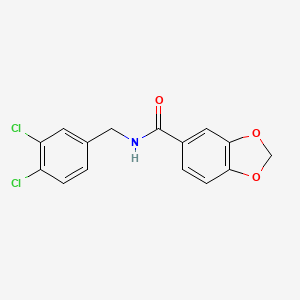 molecular formula C15H11Cl2NO3 B5713843 N-(3,4-dichlorobenzyl)-1,3-benzodioxole-5-carboxamide 