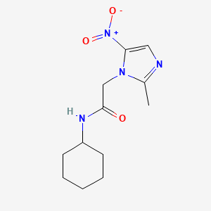 molecular formula C12H18N4O3 B5713851 N-cyclohexyl-2-(2-methyl-5-nitro-1H-imidazol-1-yl)acetamide 