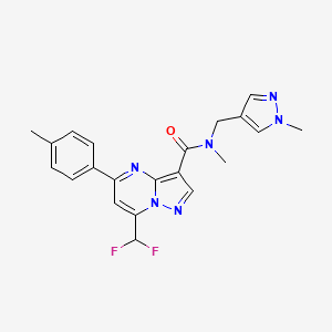 molecular formula C21H20F2N6O B5713863 7-(difluoromethyl)-N-methyl-5-(4-methylphenyl)-N-[(1-methyl-1H-pyrazol-4-yl)methyl]pyrazolo[1,5-a]pyrimidine-3-carboxamide 