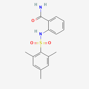 molecular formula C16H18N2O3S B5713868 2-[(mesitylsulfonyl)amino]benzamide 