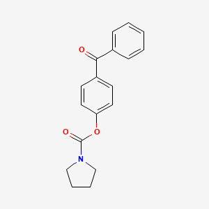 molecular formula C18H17NO3 B5713875 4-benzoylphenyl 1-pyrrolidinecarboxylate 