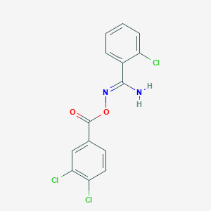 molecular formula C14H9Cl3N2O2 B5713946 2-chloro-N'-[(3,4-dichlorobenzoyl)oxy]benzenecarboximidamide 
