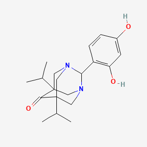 2-(2,4-dihydroxyphenyl)-5,7-diisopropyl-1,3-diazatricyclo[3.3.1.1~3,7~]decan-6-one