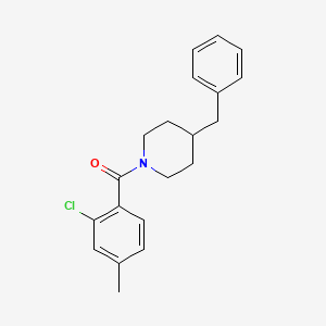 molecular formula C20H22ClNO B5713996 4-benzyl-1-(2-chloro-4-methylbenzoyl)piperidine 