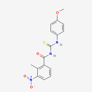 molecular formula C16H15N3O4S B5714006 N-{[(4-methoxyphenyl)amino]carbonothioyl}-2-methyl-3-nitrobenzamide 