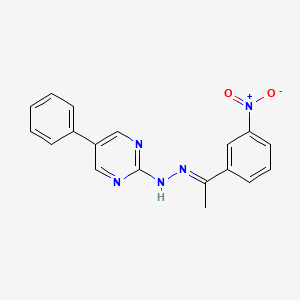 molecular formula C18H15N5O2 B5714017 1-(3-nitrophenyl)ethanone (5-phenyl-2-pyrimidinyl)hydrazone 
