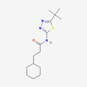 N-(5-tert-butyl-1,3,4-thiadiazol-2-yl)-3-cyclohexylpropanamide