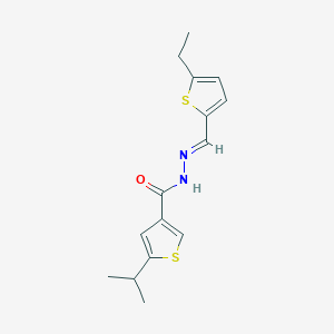 molecular formula C15H18N2OS2 B5714026 N'-[(5-ethyl-2-thienyl)methylene]-5-isopropyl-3-thiophenecarbohydrazide 