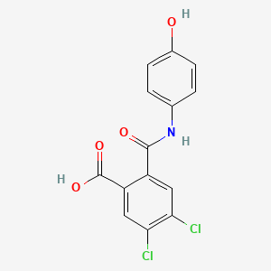 molecular formula C14H9Cl2NO4 B5714036 4,5-dichloro-2-{[(4-hydroxyphenyl)amino]carbonyl}benzoic acid 
