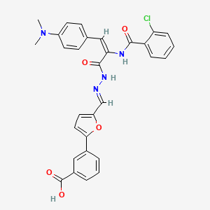 3-[5-(2-{2-[(2-chlorobenzoyl)amino]-3-[4-(dimethylamino)phenyl]acryloyl}carbonohydrazonoyl)-2-furyl]benzoic acid