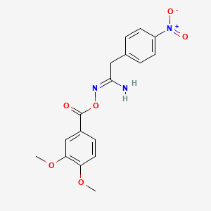 molecular formula C17H17N3O6 B5714094 N'-[(3,4-dimethoxybenzoyl)oxy]-2-(4-nitrophenyl)ethanimidamide 