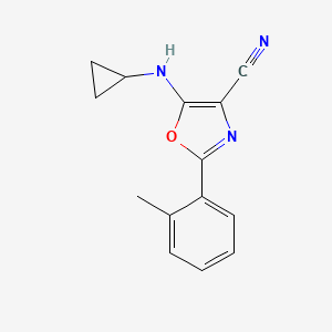 molecular formula C14H13N3O B5714101 5-(cyclopropylamino)-2-(2-methylphenyl)-1,3-oxazole-4-carbonitrile 