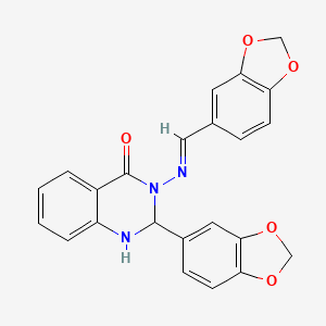 molecular formula C23H17N3O5 B5714131 2-(1,3-benzodioxol-5-yl)-3-[(1,3-benzodioxol-5-ylmethylene)amino]-2,3-dihydro-4(1H)-quinazolinone 