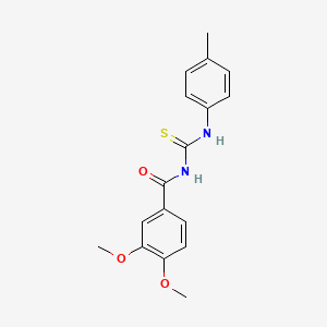 molecular formula C17H18N2O3S B5714155 3,4-dimethoxy-N-{[(4-methylphenyl)amino]carbonothioyl}benzamide 