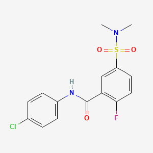 molecular formula C15H14ClFN2O3S B5714163 N-(4-chlorophenyl)-5-[(dimethylamino)sulfonyl]-2-fluorobenzamide 
