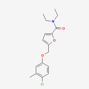 molecular formula C17H20ClNO3 B5714210 5-[(4-chloro-3-methylphenoxy)methyl]-N,N-diethyl-2-furamide 