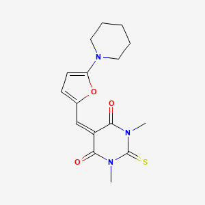 1,3-dimethyl-5-{[5-(1-piperidinyl)-2-furyl]methylene}-2-thioxodihydro-4,6(1H,5H)-pyrimidinedione