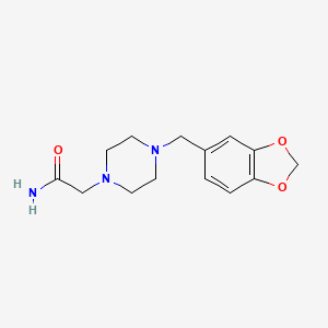 molecular formula C14H19N3O3 B5714242 2-[4-(1,3-benzodioxol-5-ylmethyl)-1-piperazinyl]acetamide 
