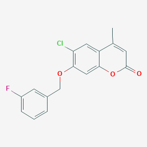 molecular formula C17H12ClFO3 B5714249 6-chloro-7-[(3-fluorobenzyl)oxy]-4-methyl-2H-chromen-2-one 