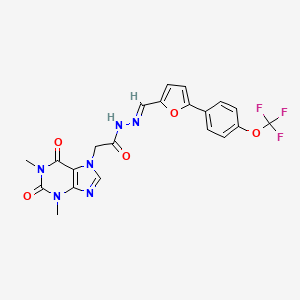 2-(1,3-dimethyl-2,6-dioxo-1,2,3,6-tetrahydro-7H-purin-7-yl)-N'-({5-[4-(trifluoromethoxy)phenyl]-2-furyl}methylene)acetohydrazide