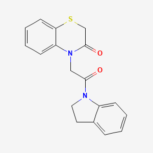 molecular formula C18H16N2O2S B5714311 4-[2-(2,3-dihydro-1H-indol-1-yl)-2-oxoethyl]-2H-1,4-benzothiazin-3(4H)-one 